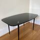 Black glass and metal coffee table from the 50s