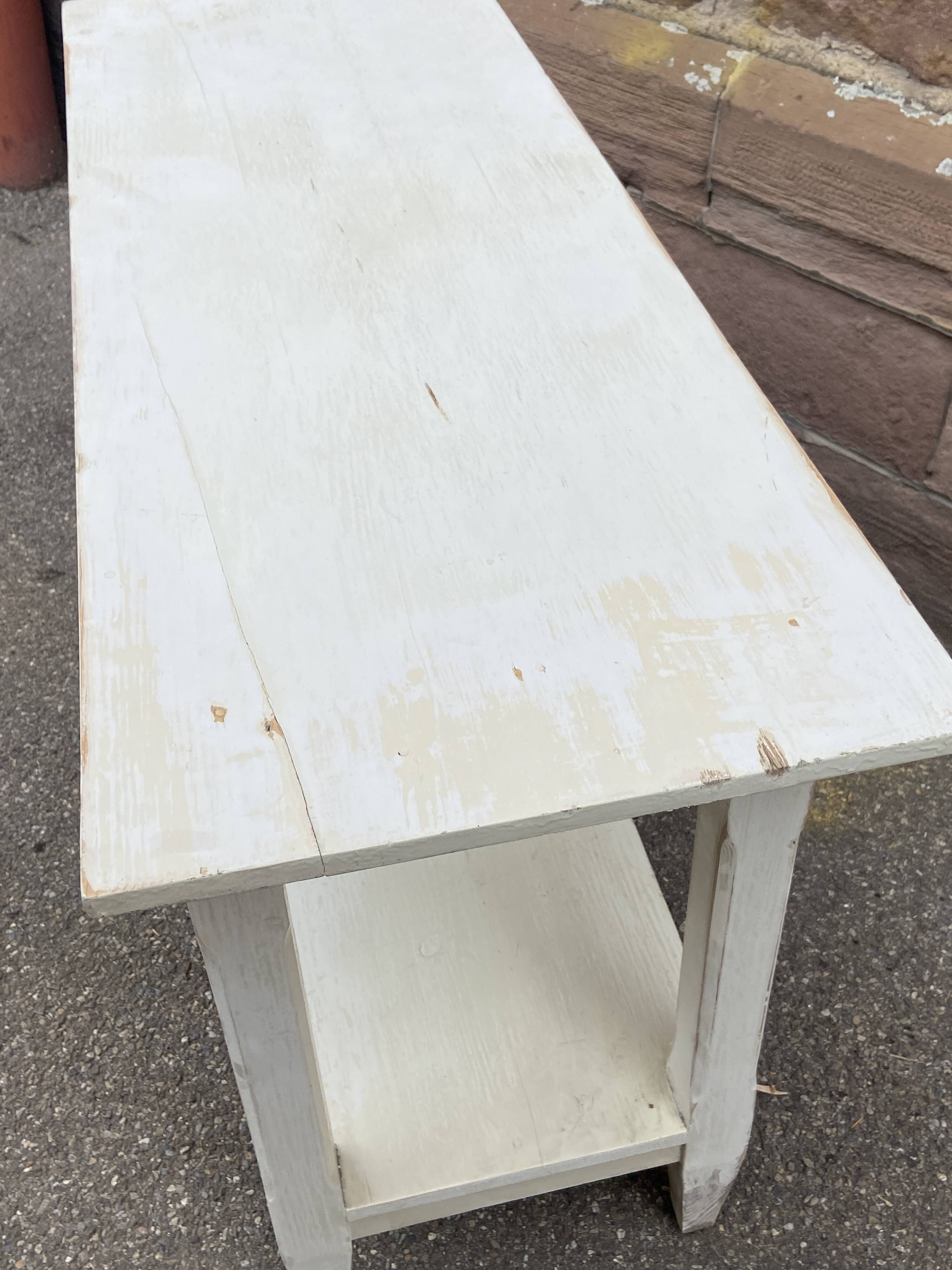 Small industrial look table commercial style drapier in 1900 shabby chic fir