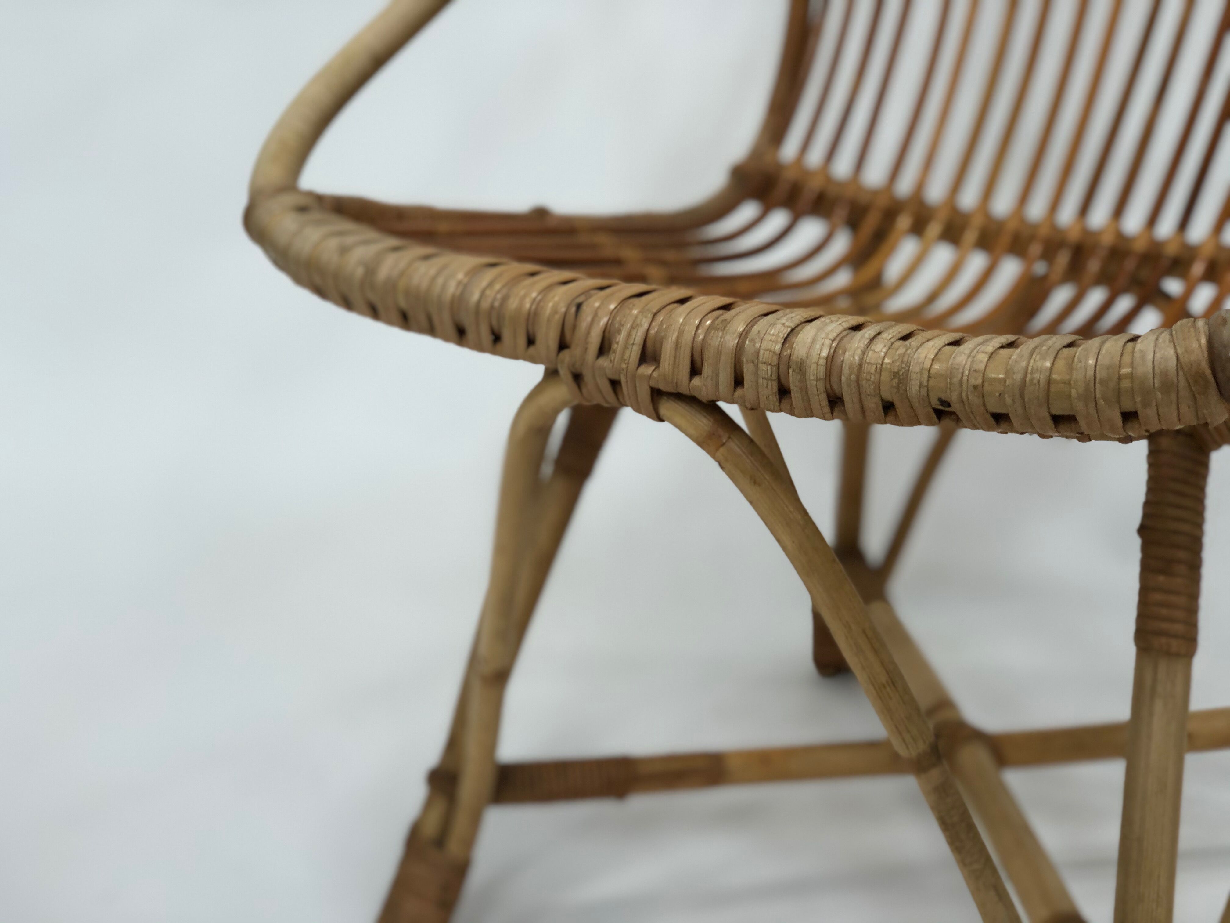 Fauteuil en rotin de Rohe Noordwolde, 1960, Pays-Bas