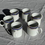 Set of 6 small espresso cups Germer Porcelain, made in Brazil.