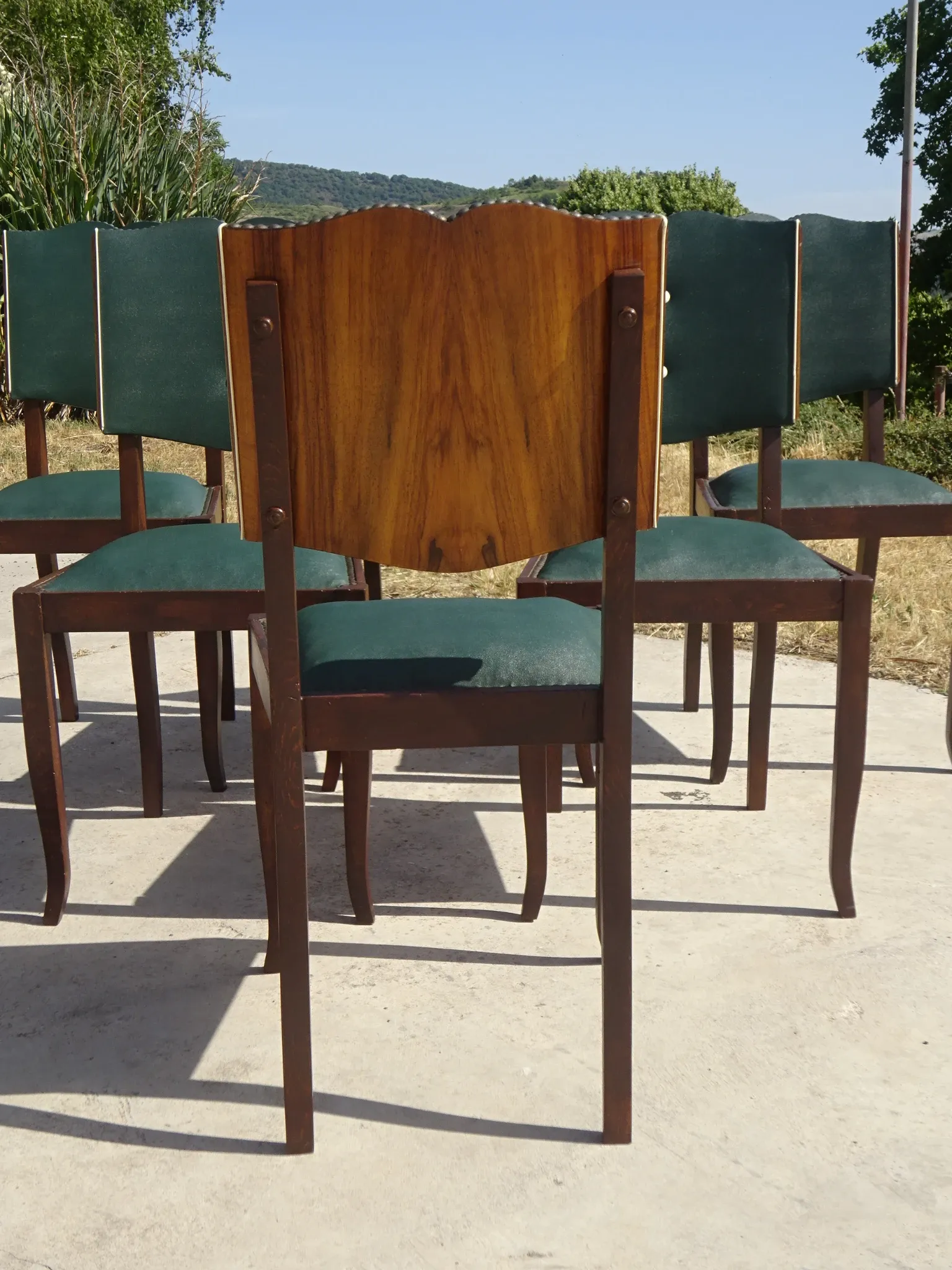 Chaises Art Déco restaurées, lot de 6