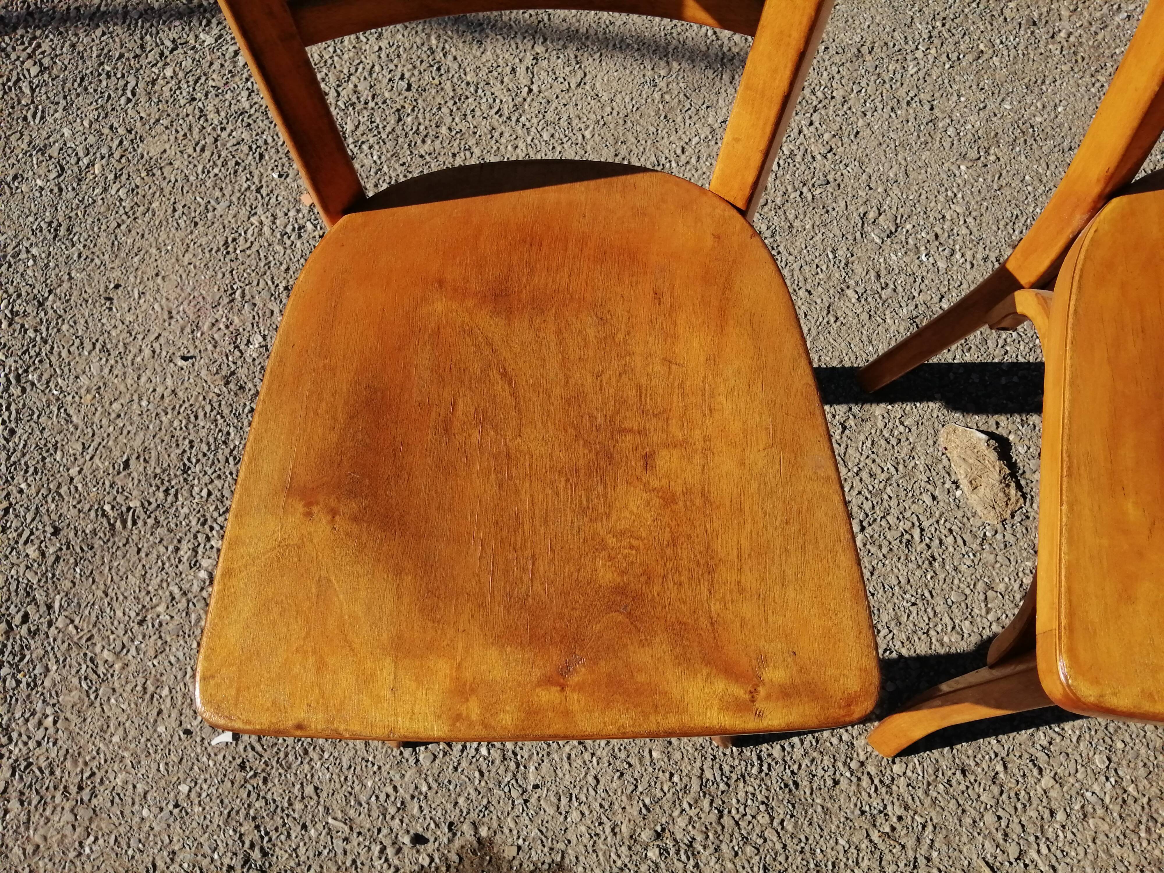 Series of 3 chairs bistrot bauhmann - vintage