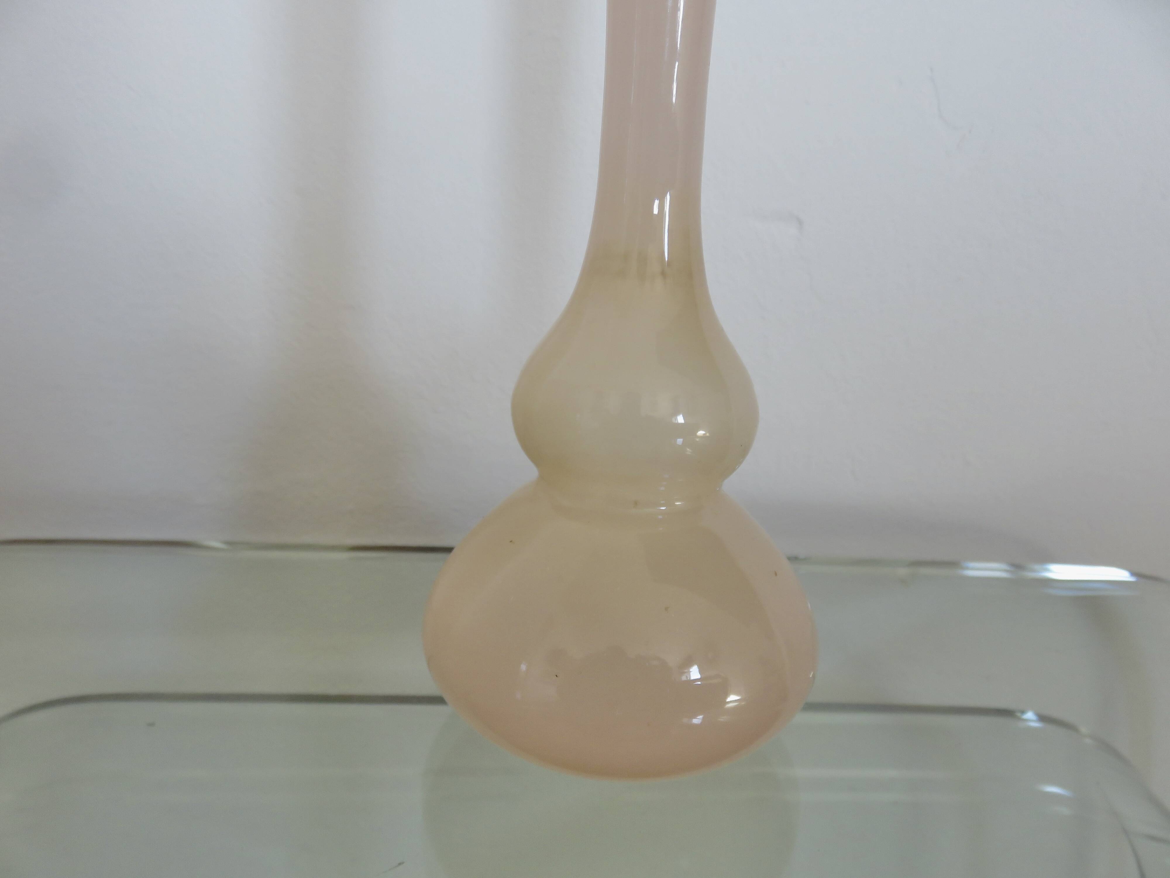 Pale pink opaline soliflore vase, 60s-70s