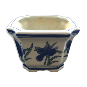 Cache pot iris bleus