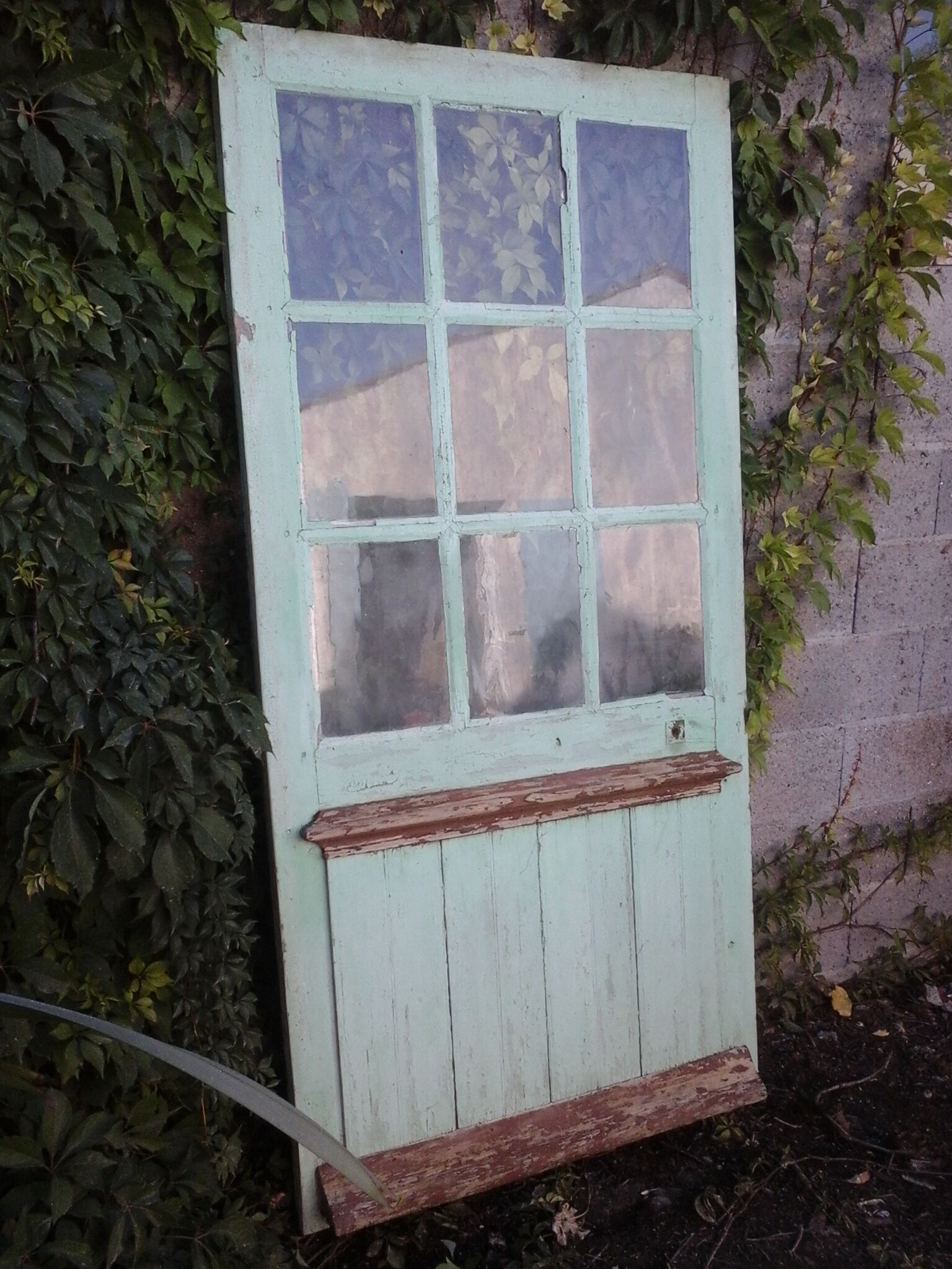 Old glass door