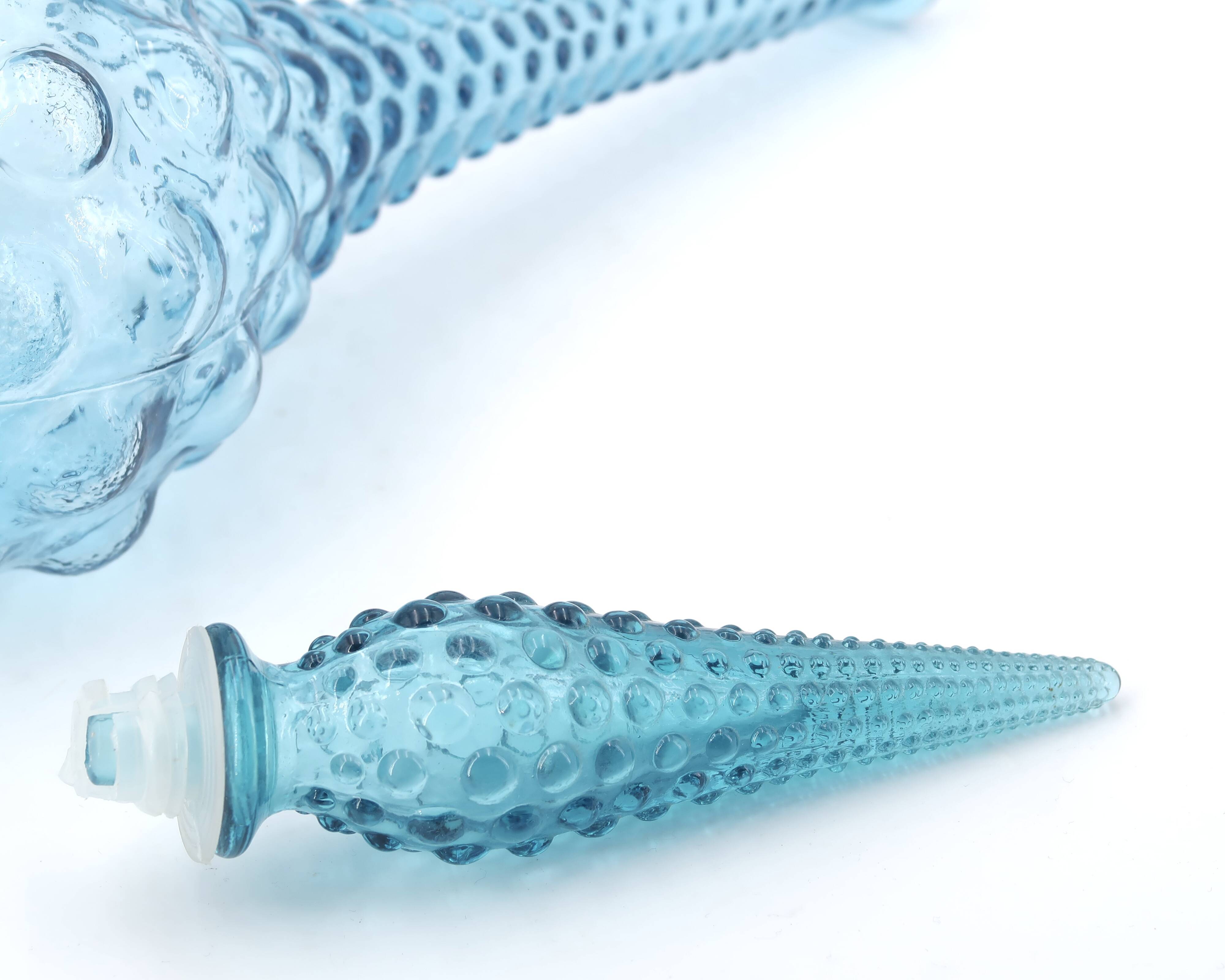 Empoli blue glass bottle, 1960s