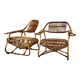 Paire de Fauteuils italiens en rotin, 1960s
