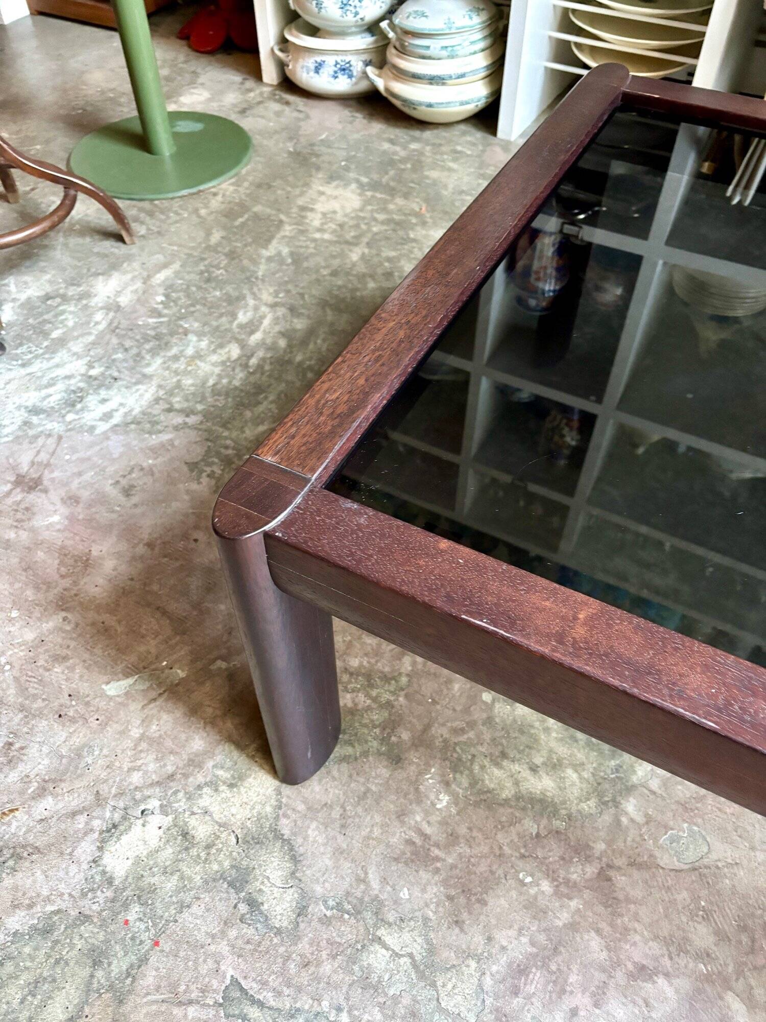 Teak and smoked glass coffee table produced by Ekornes, Denmark