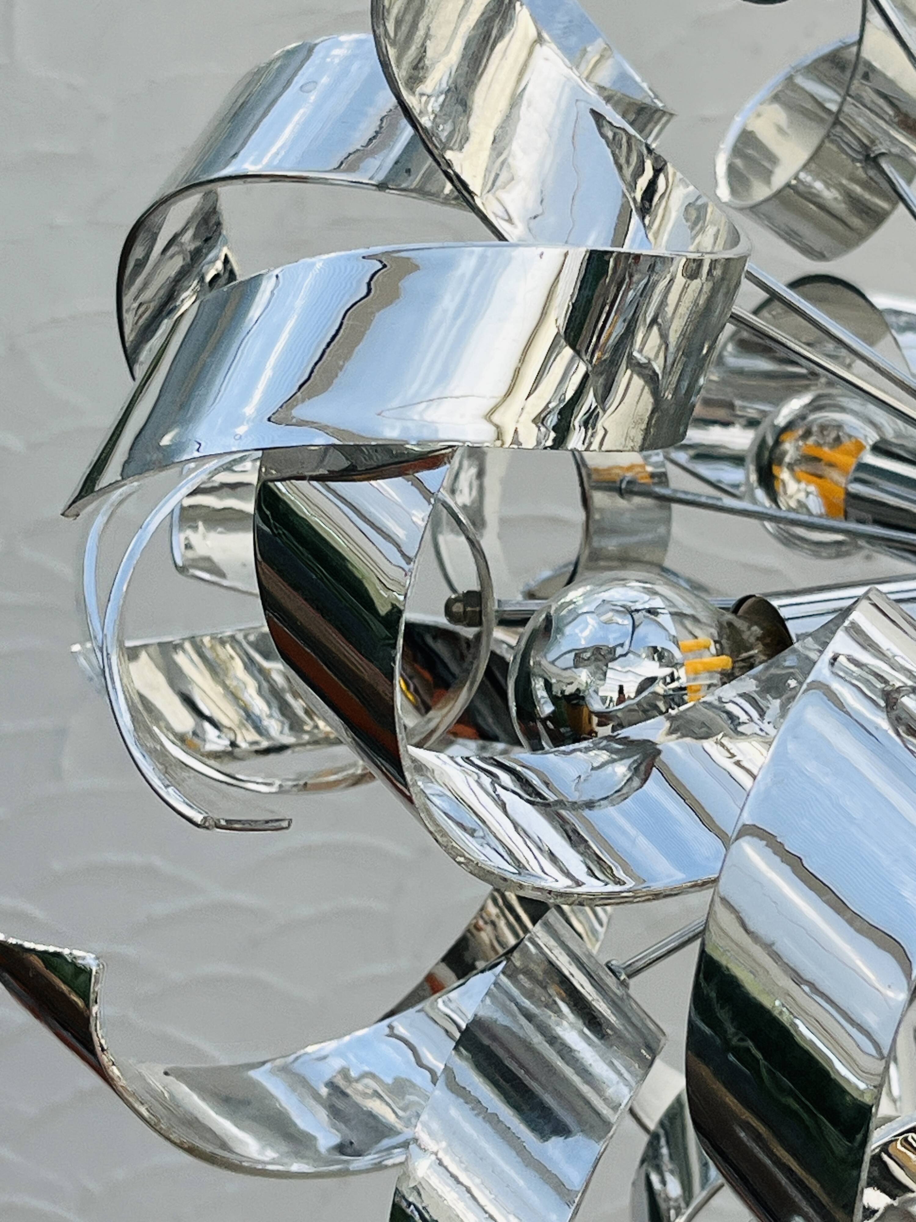 Sculptural chrome suspension design