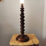 Vintage turned wooden lamp base – France 1950-60
