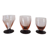 Lot de 6 verres art deco ancien  bicolores
