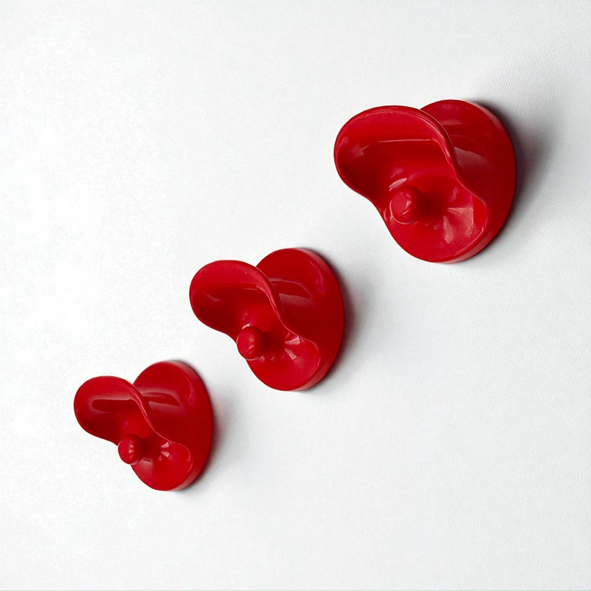 Set of Red Coat Hooks by Olaf Von Bohr for Kartell 1970s
