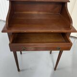 Old-fashioned secretary desk and chair set.