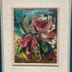Original Swedish Oil on Panel – "Pink Flower" by Owe Wessbohn – Signed – Vintage and Framed – 69 × 51 cm (27.2" × 20.1")