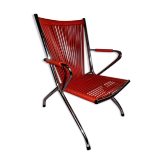 Orange armchair scoubidou 60/70