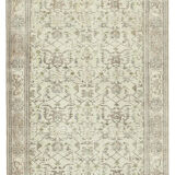Handmade distressed oriental beige rug 202 cm x 296 cm