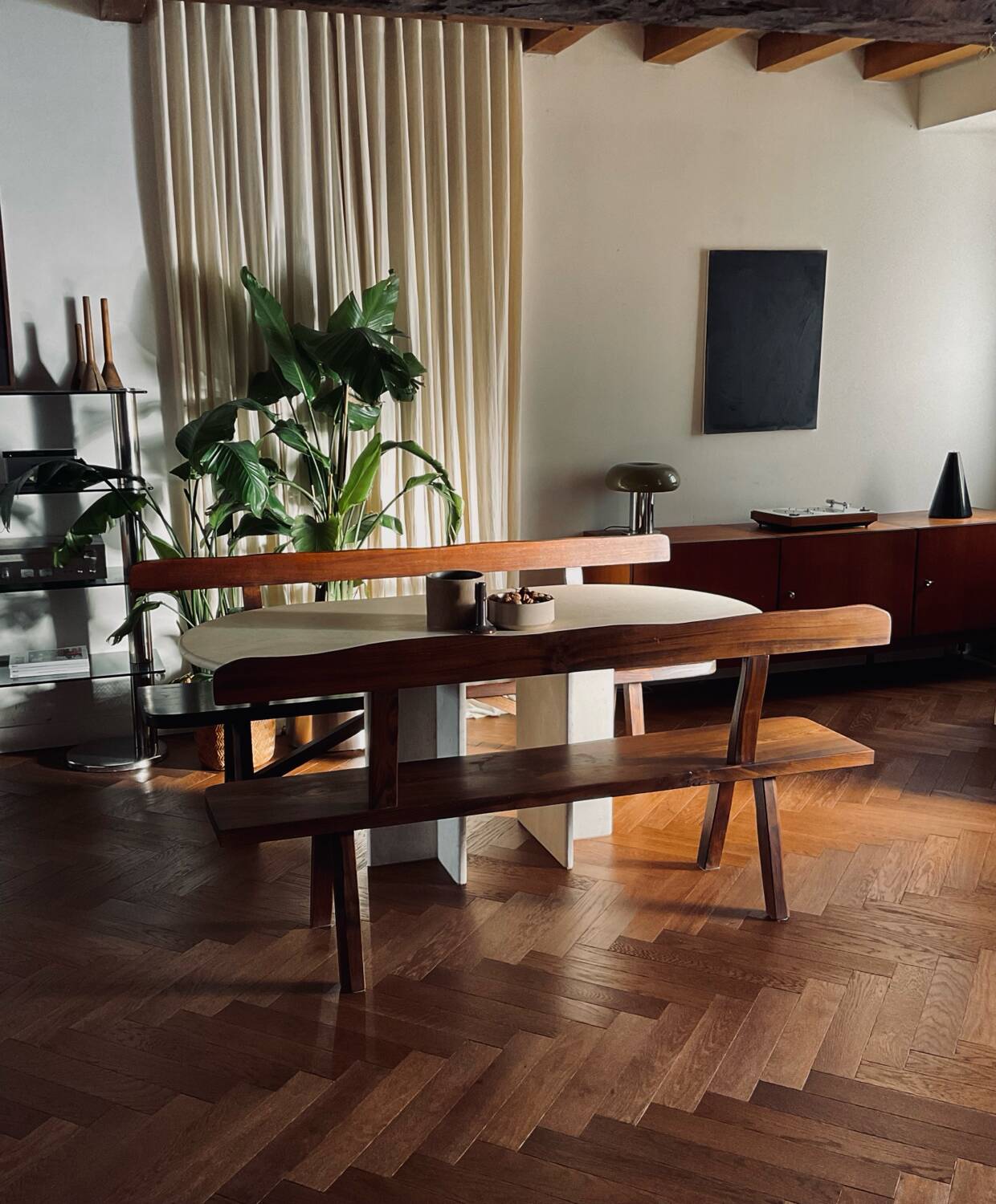 Sculptural bench by Olavi Hänninen for Aranjou – France, 1950s