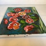 Painting bouquet of flowers oil on canvas signed