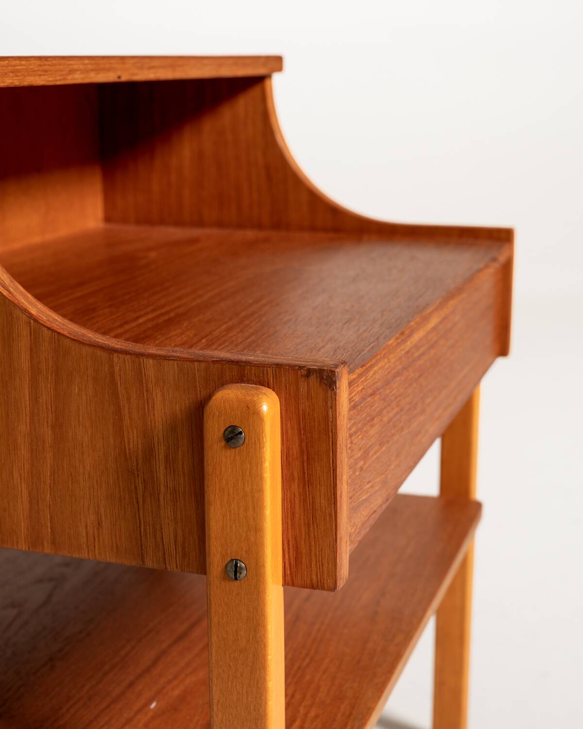 Swedish Teak and Beech Bedside Table by AB Carlström & Co Möbelfabrik, 1960
