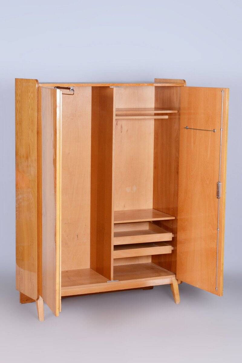 Mid-Century Modern Wardrobe in Ash by Tatra Pravenec, Czech, 1950s