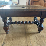 Carved wooden footrest