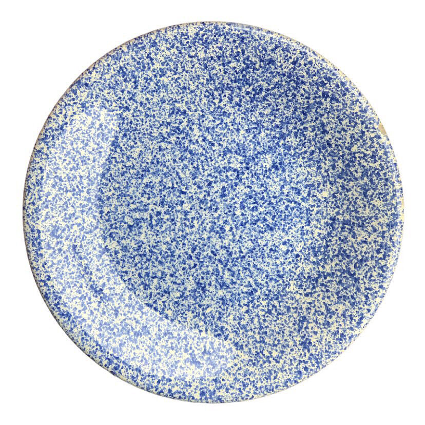 Two blue speckled plates