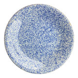 Two blue speckled plates