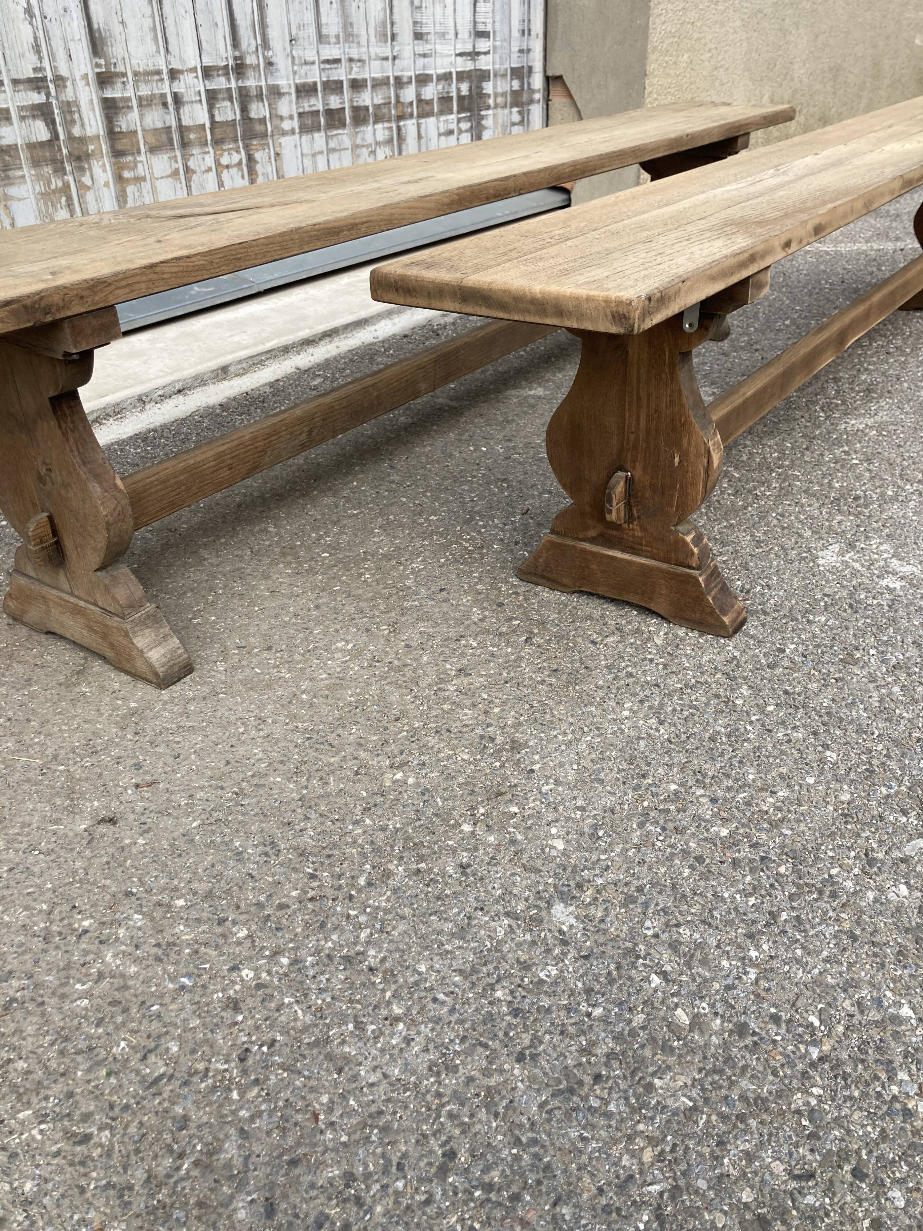Pair of oak benches