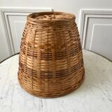Cache-pot en rotin et osier années 70