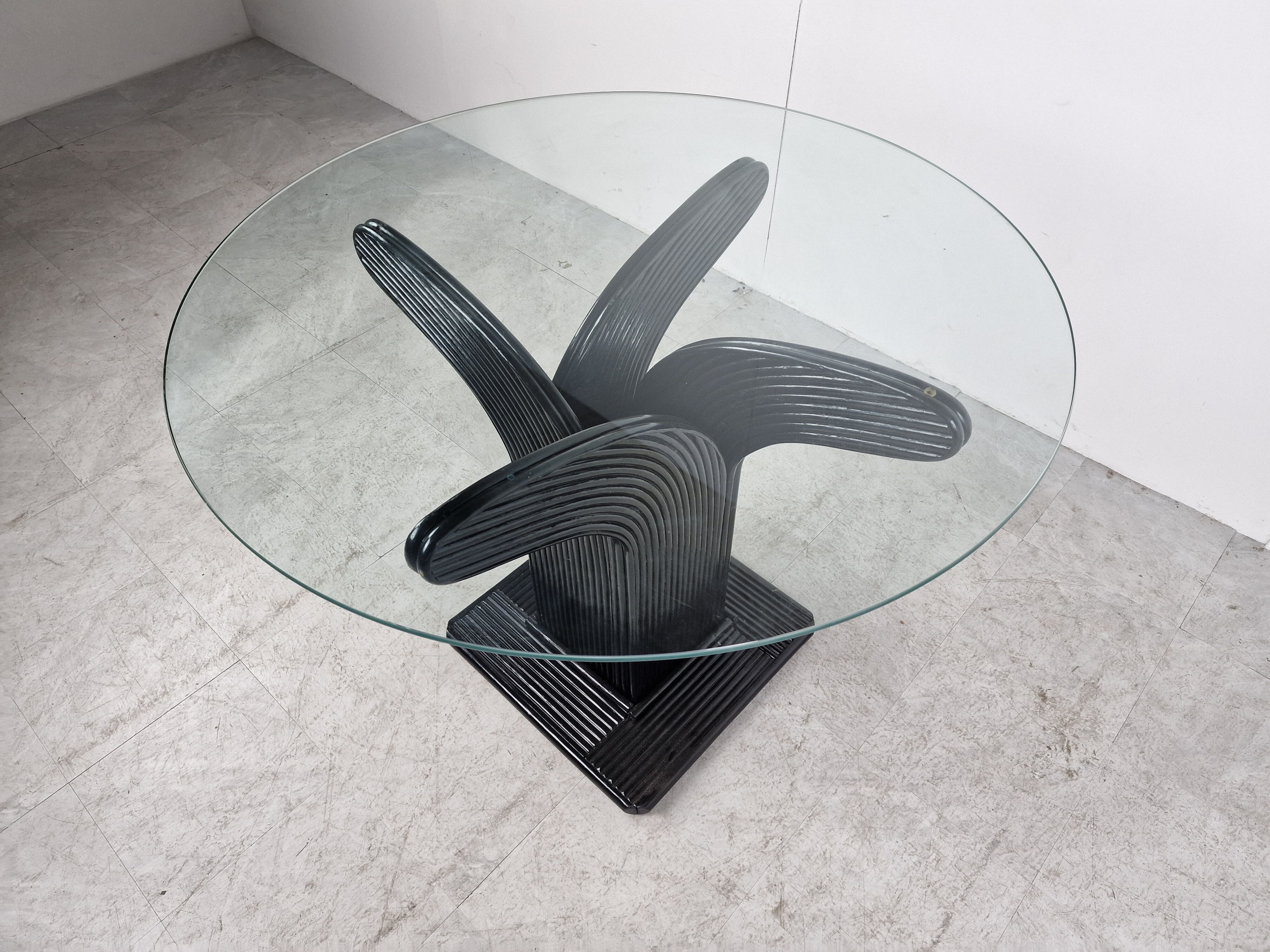 Bamboo dining table by Vivai Del sud, 1970s