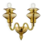 Linear Modern Amber Murano Glass Wall Sconce by Simoeng for Simoeng