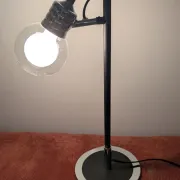 Vintage Swan Neck Lamp in Black Metal and Chrome