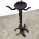 Large wrought iron floor candlestick, folk art, around 1900