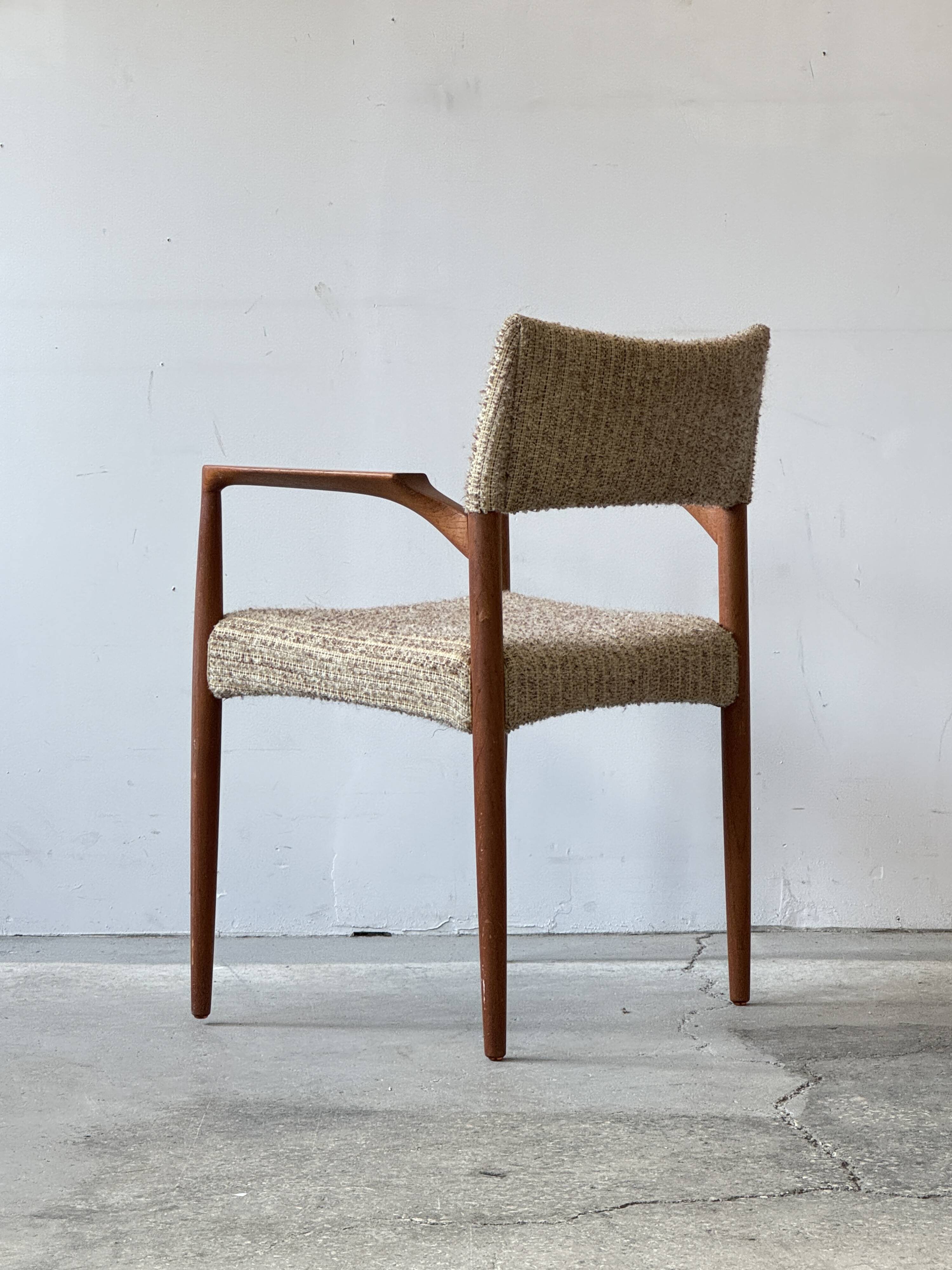 Teak and wool chair, Denmark, 1960s/1970s, vintage, mid-20th century