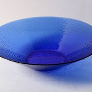 Mid-Century Cobalt Blue Glass Bowl: Large Arcoroc France Centerpiece