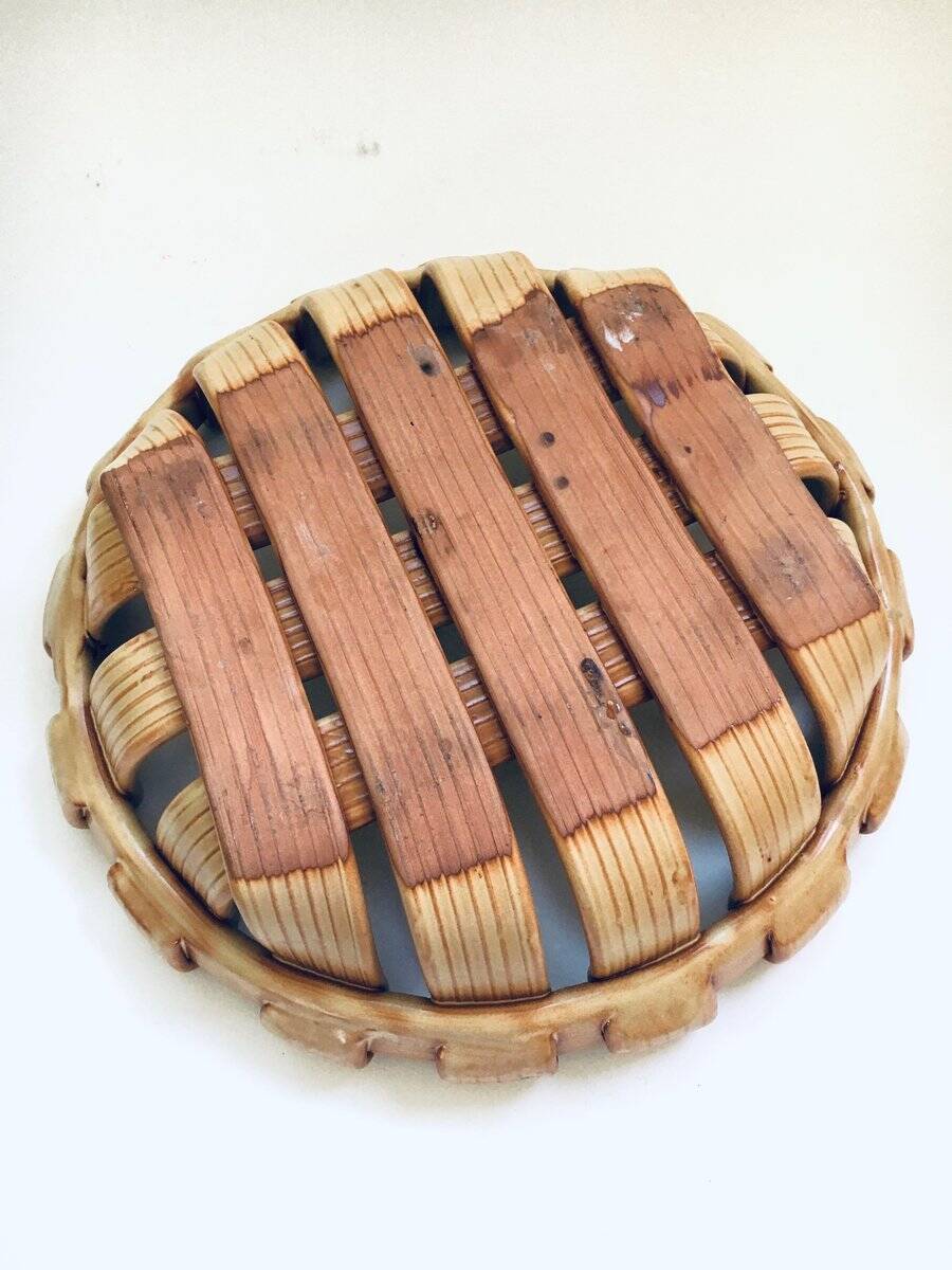 Vintage Art Studio Ceramics Braided Bowl, 1960s