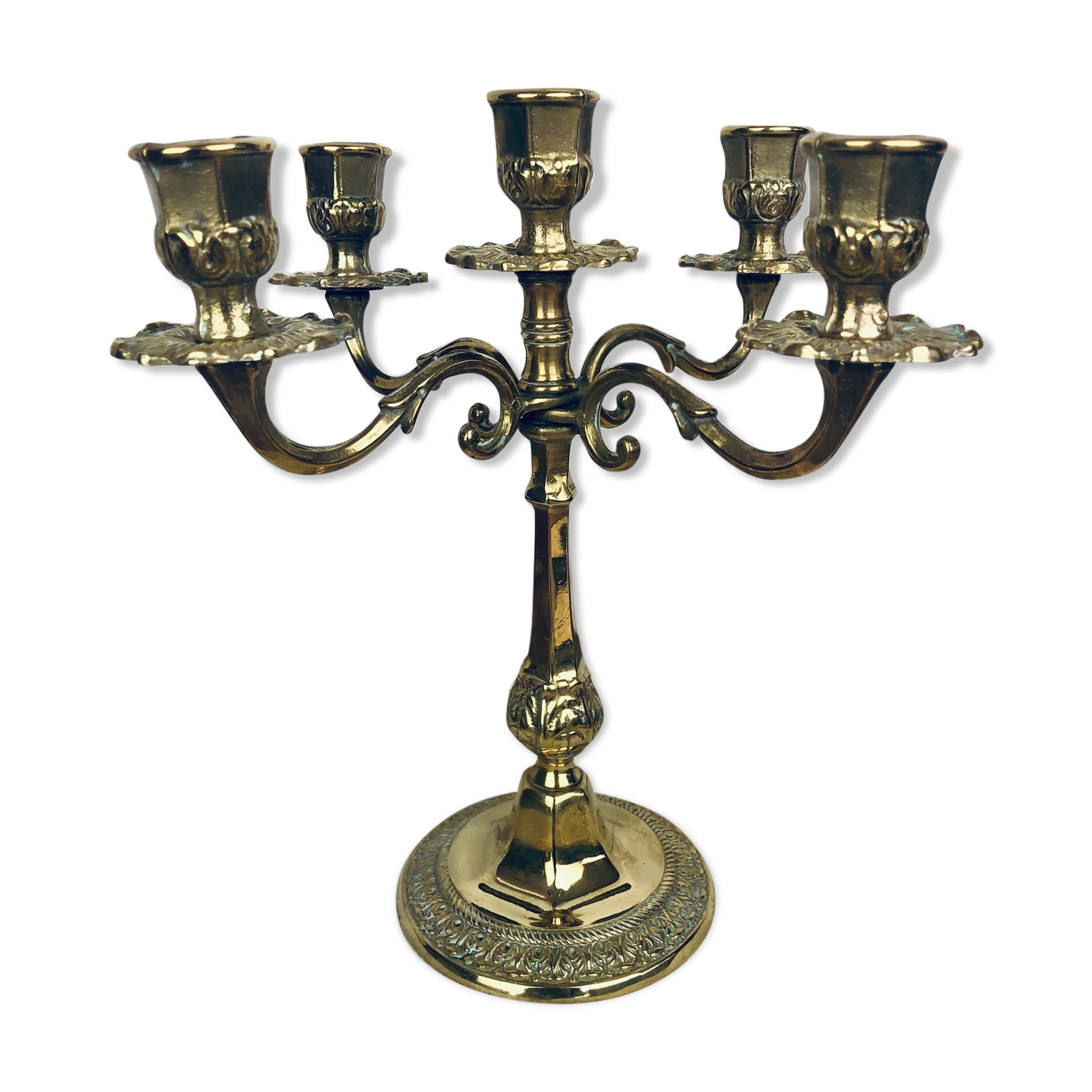 5-branch bronze chandelier