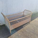 Rattan baby bed, cradle from 1970