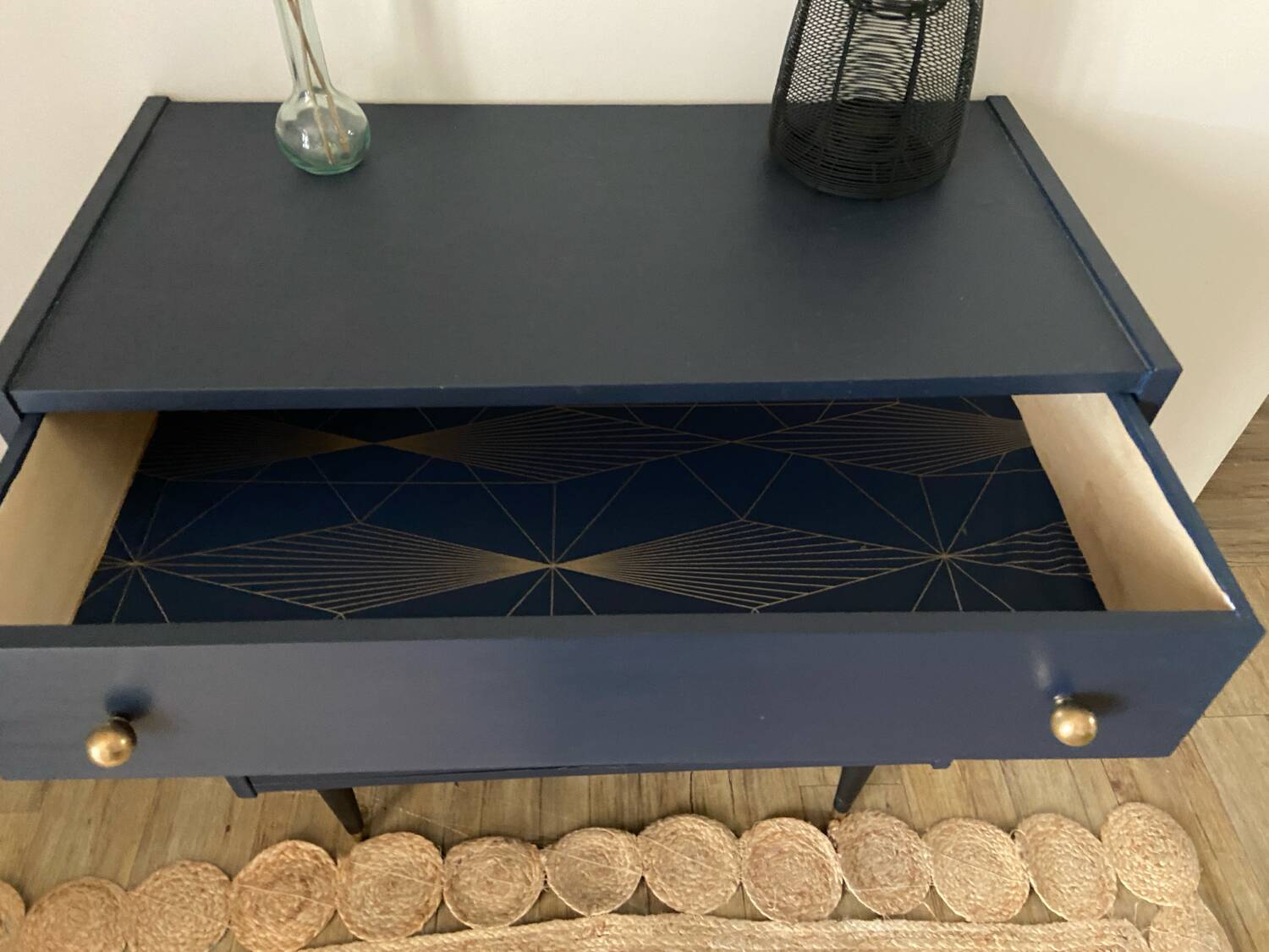 Vintage dark blue chest of drawers