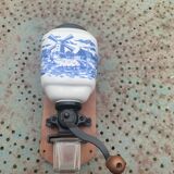 Wall-mounted coffee grinder complete vintage delft style mill décor