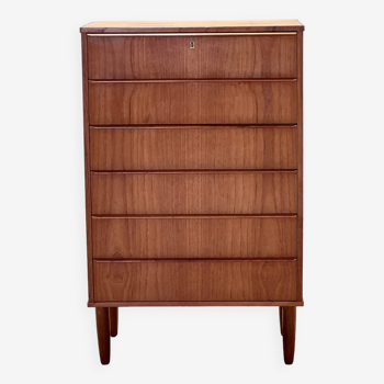 Danish Chest of Drawers in Teak with 6 Drawers