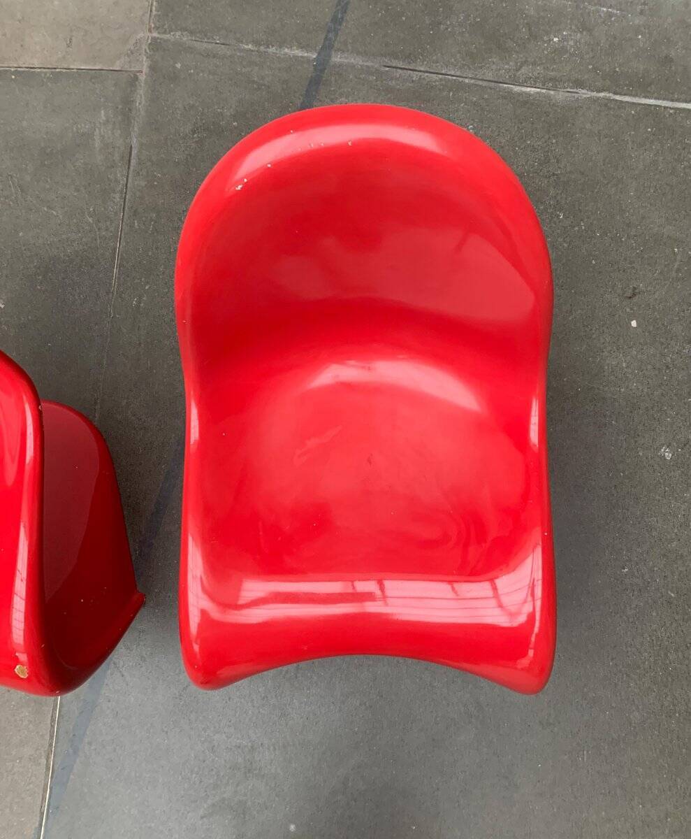 Set of mid-century Panton chairs by Verner Panton for Vitra Herman Miller.