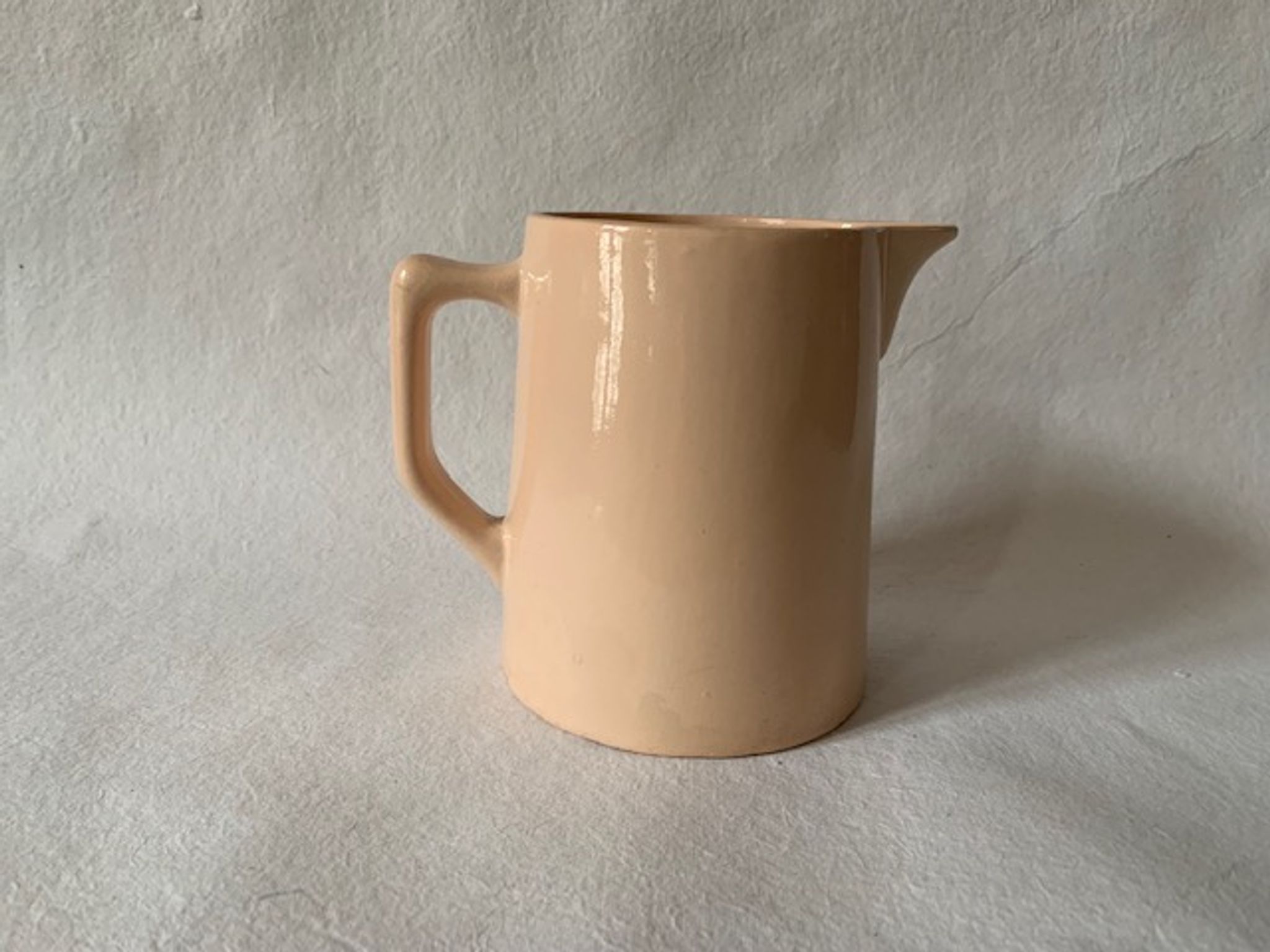 Pink porcelain carafe, Sarreguemines, 1930, France