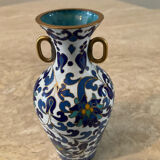 Miniature vase in brass and cloisonné enamel