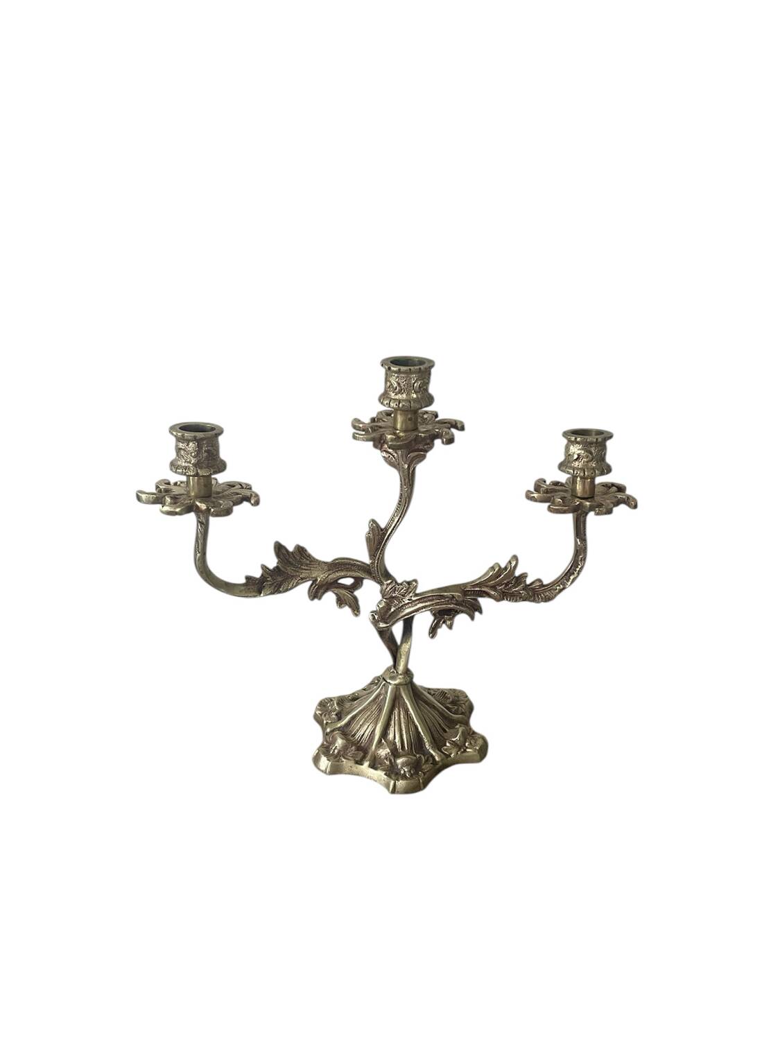 Old gilded bronze candlestick