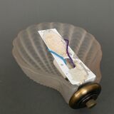 Wall lamp in frosted glass Art Deco 1950 scallop shell