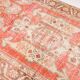 Tapis vintage à motifs orientaux rouge et crème