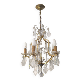 Lustre en bronze et pampilles