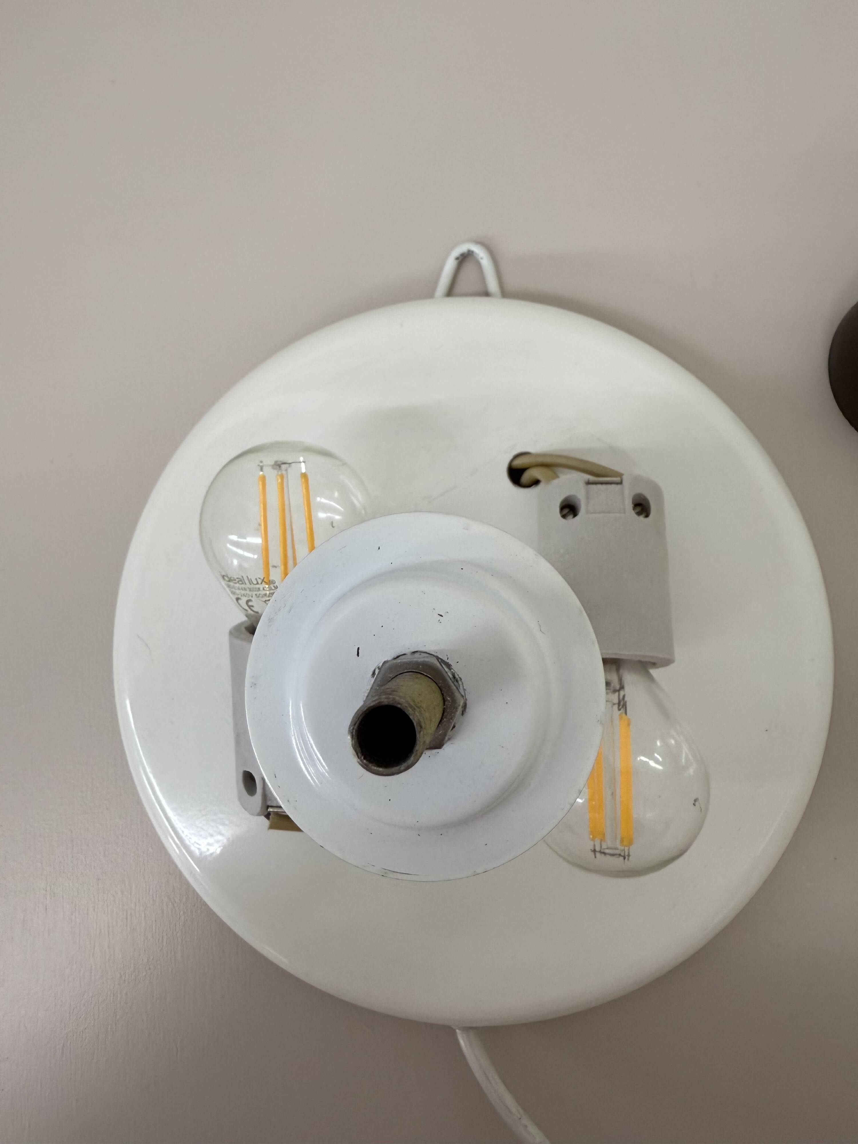 Vintage brown and white wall lamp sconce , 1970s