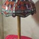 antique bronze lamp, glass paste lampshade, electrically redone